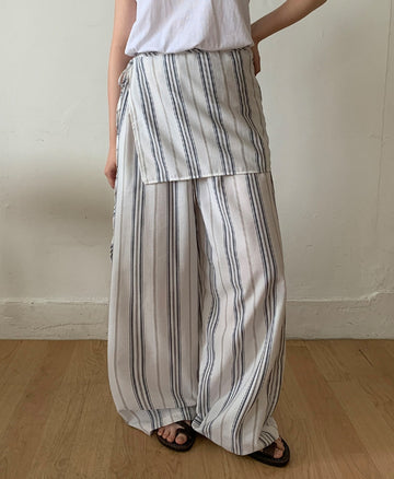 Hoch Summer Stripe Wrap Skirt Pants